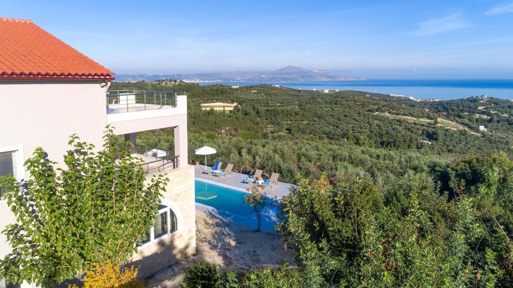 Villa Konstantinos Hilltop Vineyard Escape Алмирида Экстерьер фото