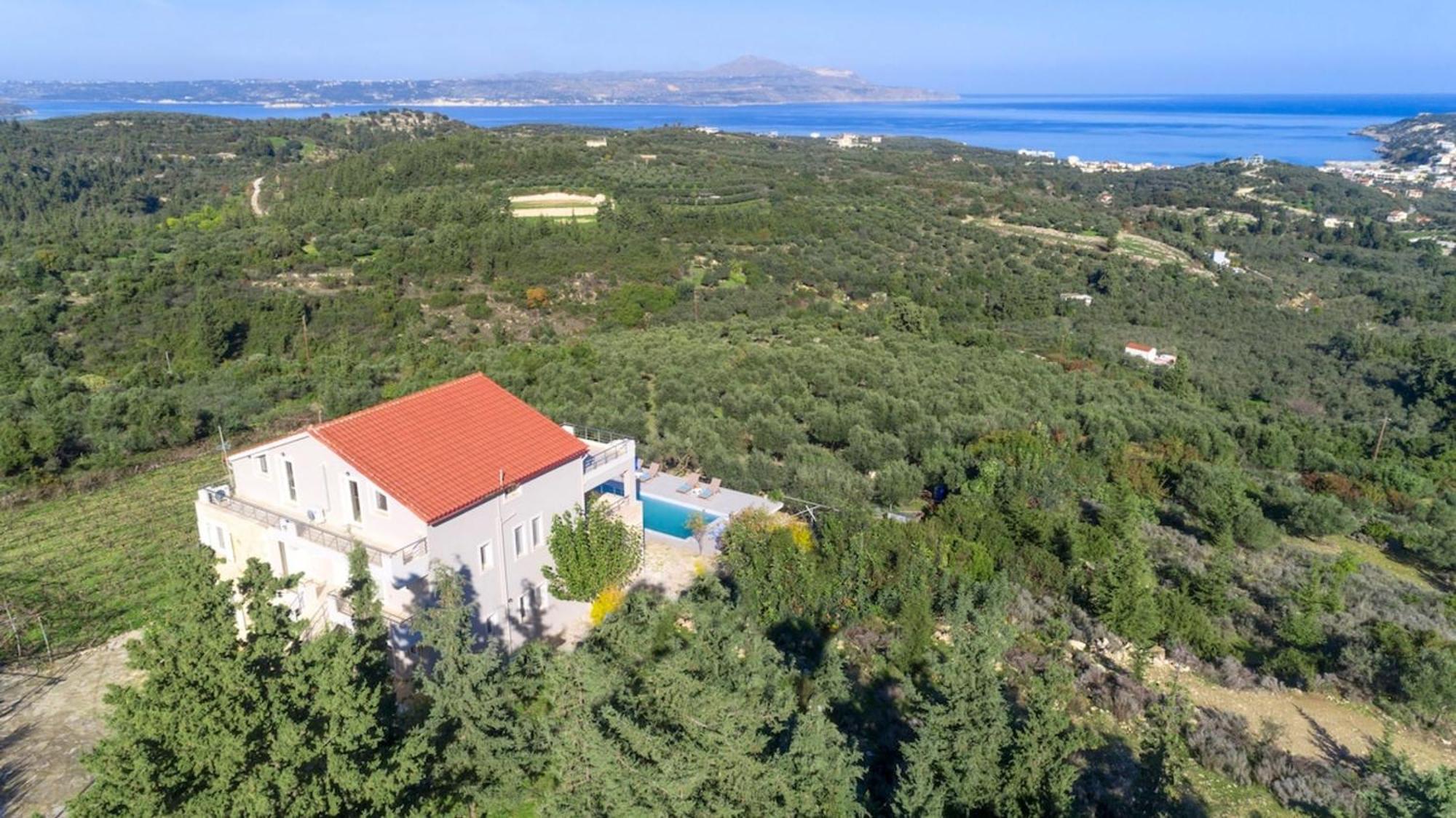 Villa Konstantinos Hilltop Vineyard Escape Алмирида Экстерьер фото